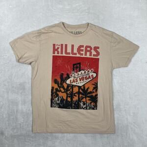 The Killers T-Shirt Womens Large Beige New Year's Eve 2023 Las Vegas Graphic Tee